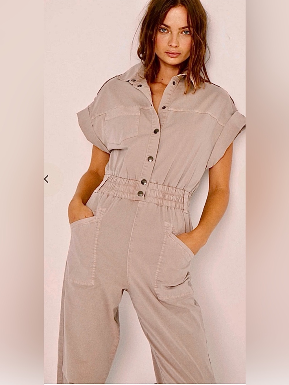 [$240] PISTOLA S/XS Jumpsuit DANI Blush Pink/Taupe Anthropologie Lowest Price